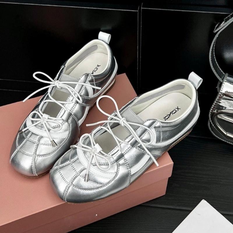 

Модные корейские кроссовки в новом стиле, повседневные женские кроссовки 2025 лето, мягкая подошва, противоскользящие балетки, универсальные, с бантом, крутая спортивная обувь 39