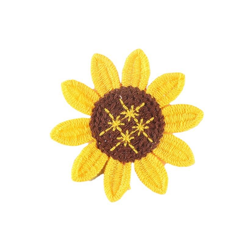 Duoku Computer Embroidery Label Sunflower Flower Cloth Label Clothing Accessories Hand Account Diy Accessories Accessories Embroidery Cloth Sticker