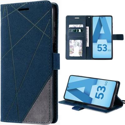 Case for Samsung Galaxy A53 5G Anti-Scratch Shockproof Protection Synthetic Leather Navy Blue