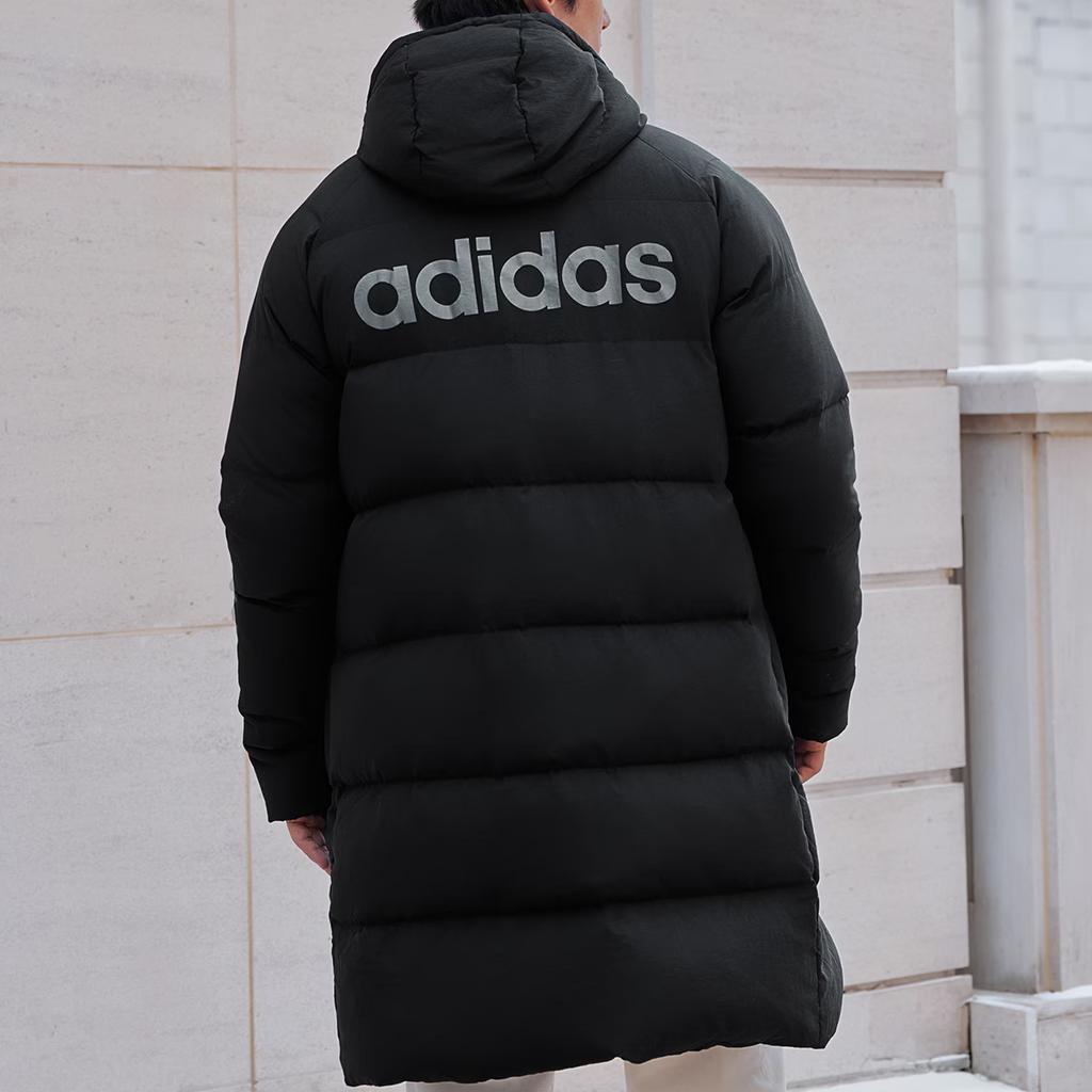 Adidas Down Jackets Unisex Black Hooded Moderate Down Jacket KQ5514