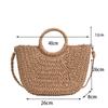 Stroh gewebte Handtaschen für Frauen handgefertigte Reise Meer Strand Tasche Sommer Griff Eimer Tasche Einkaufstasche Korb Bolsa
