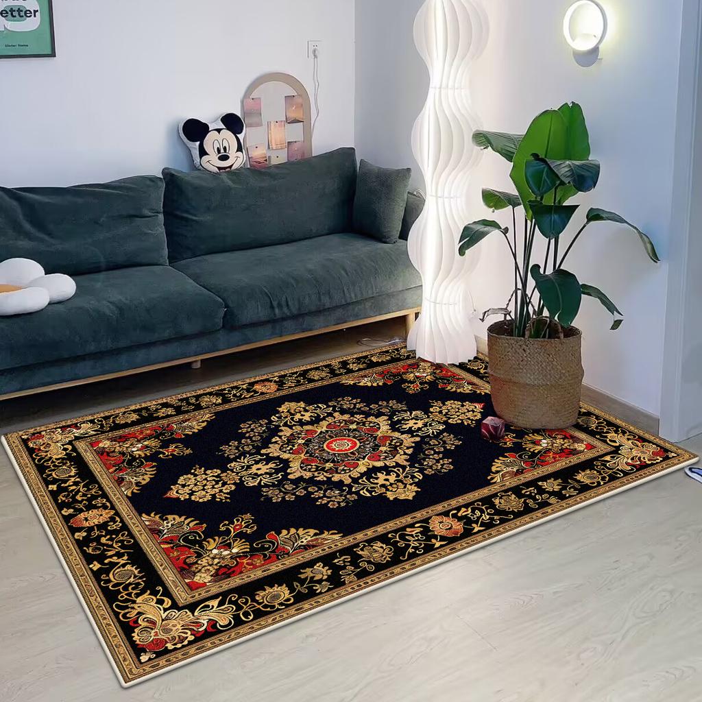 Persian Style Carpet for Living Room Home Decoration Retro Large Size Rug Soft Bedroom Carpet Non-slip Bedside Mats Washable