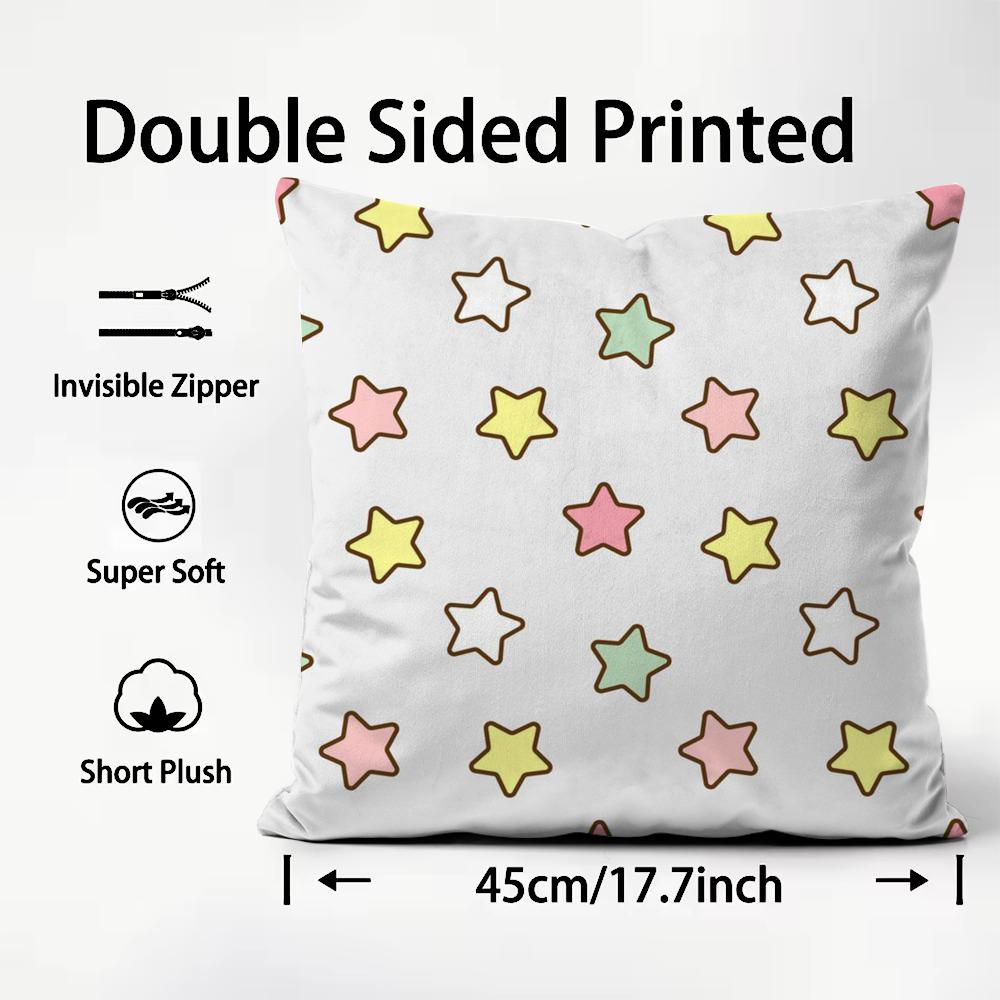 Cute Cartoon Texture Cushion Cover Soft & Easy-Wash Pillow Case – Versatile For Couch, Bed, Travel And Office