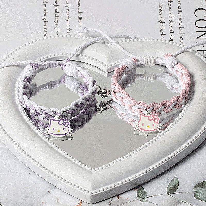 Schattige KT Kat Magnetische Koppel Armbanden - Perfect voor Vriend en Beste Vriend