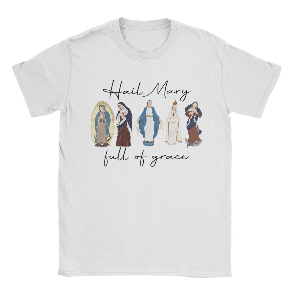 Vintage T Shirt Summer Tattoo Style Virgin Mary Hippie T Shirts  100 Cotton Tshirt for Men Y2K Retro Print Short Sleeve Clothes
