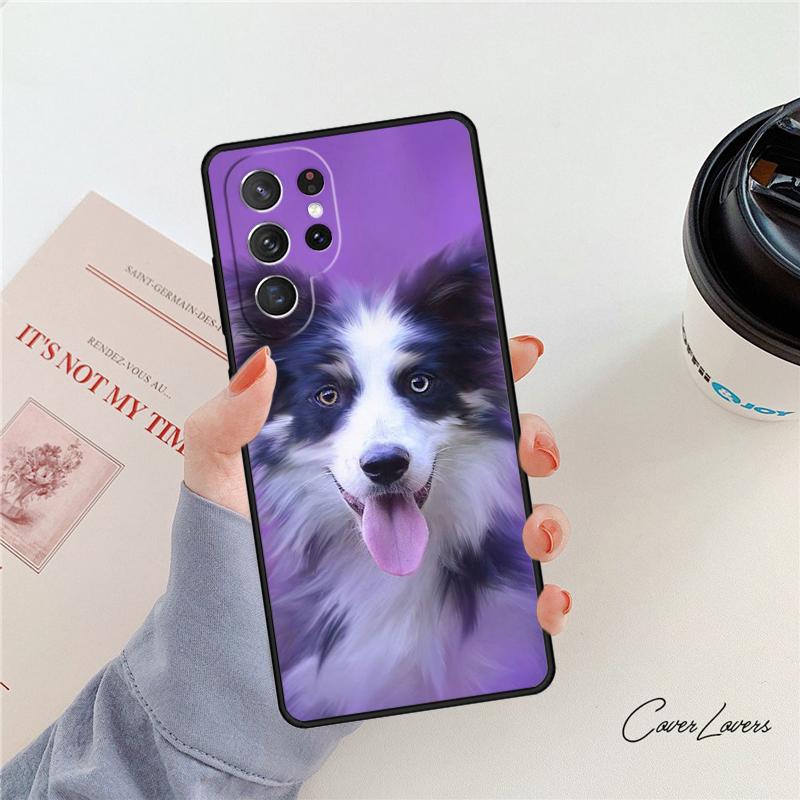 Border Collie Dog phone case For Samsung Galaxy S24 S25 S23 S22 Ultra Note 10 20 Plus S20 S21 FE Cover