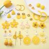 Yellow Lemon Fresh Earrings Female Summer New Joker Earrings Sweet Temperament Earrings