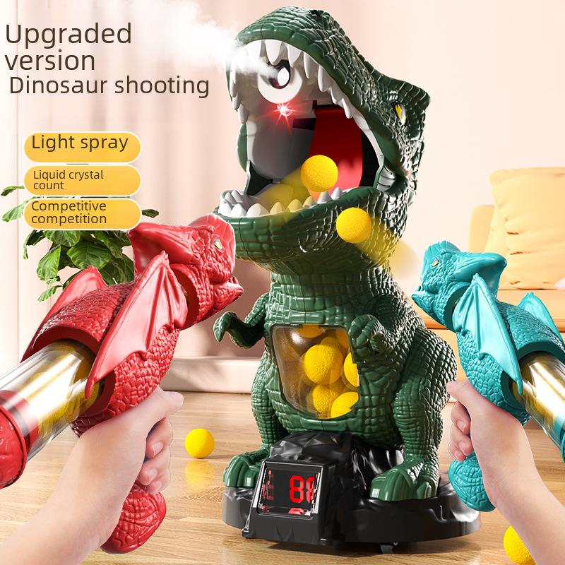 Universal Rotating Dinosaur-Themed Toy Gun with Soft Bullet Target Shooter for Kids
