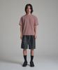 Noming Loose Fit Crop Pigment Short Sleeve - Burgundy