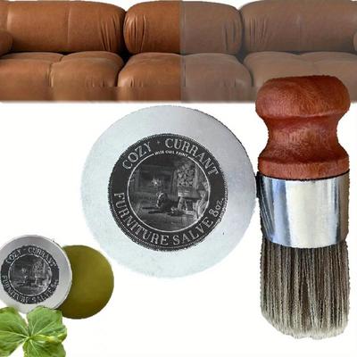 1Set Möbelsalbe für Leder, Möbelsalbe für Holz, Ledersalbe für Möbel, Ledermöbelsalbe und Pinsel, Möbelsalbe Pinsel