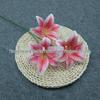 Triple-Head Silk Lily Bouquet for Wedding and Home Décor