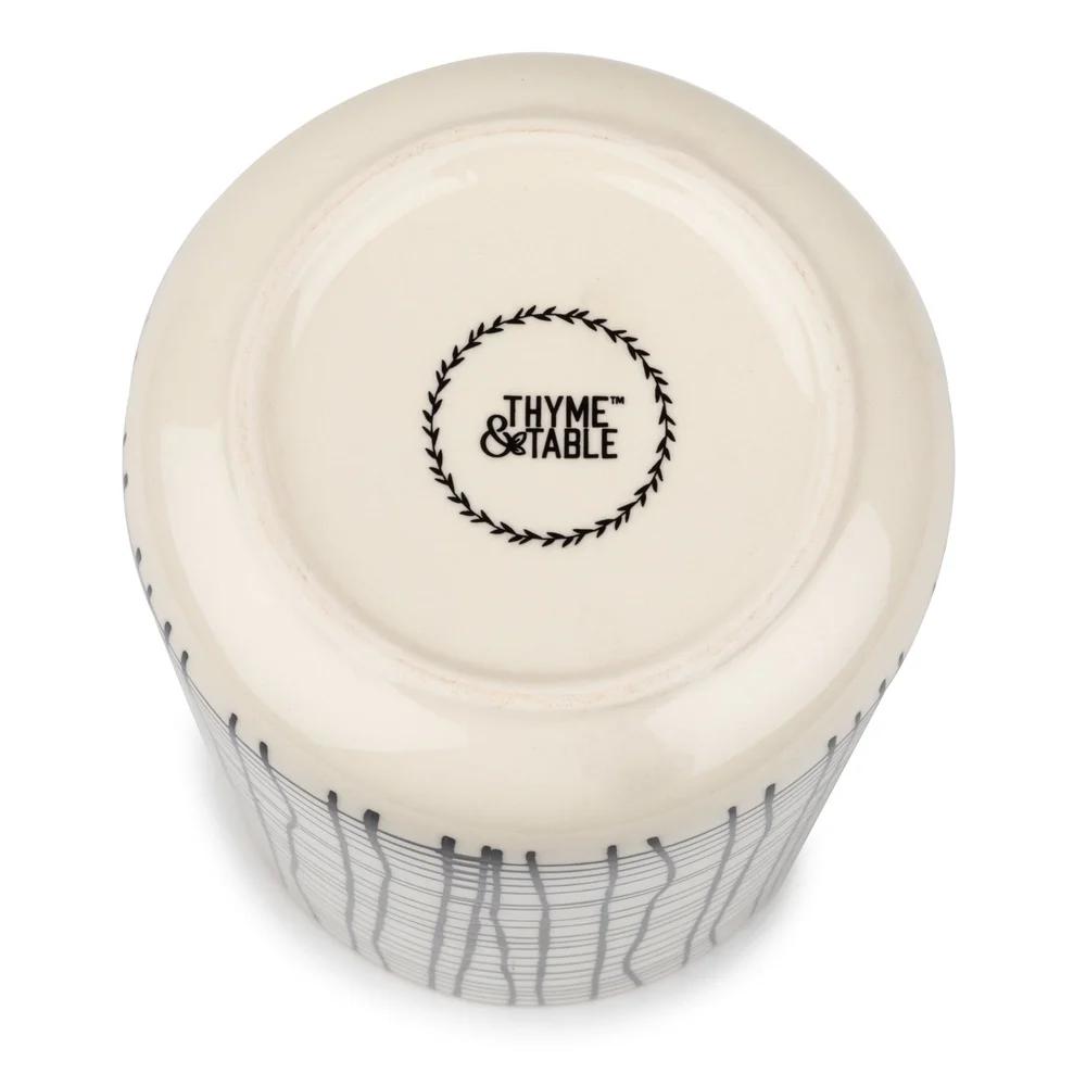 Durable Ceramic Utensil Holder Kitchen Organizer Cross Hatch Design Stylish Water Resistant Storage Cooking Utensils