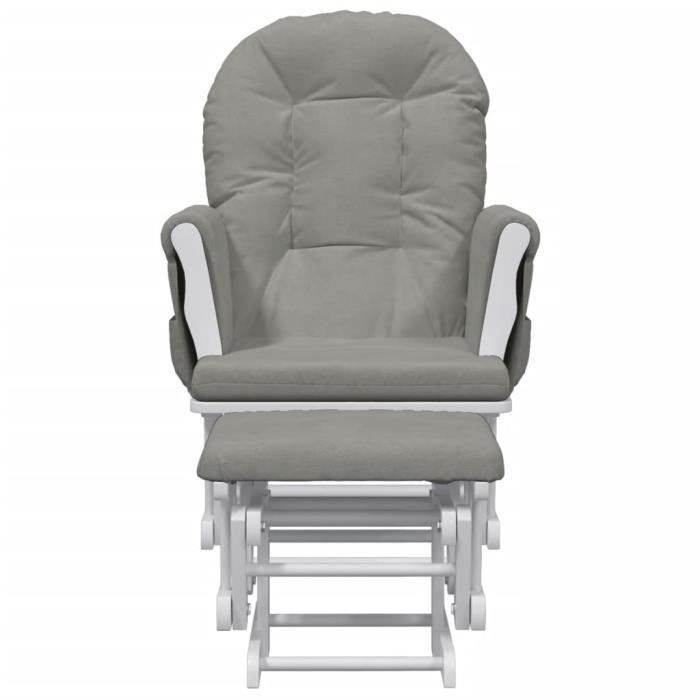 VidaXL Chaise berçante avec repose-pied Gris clair Tissu 351662