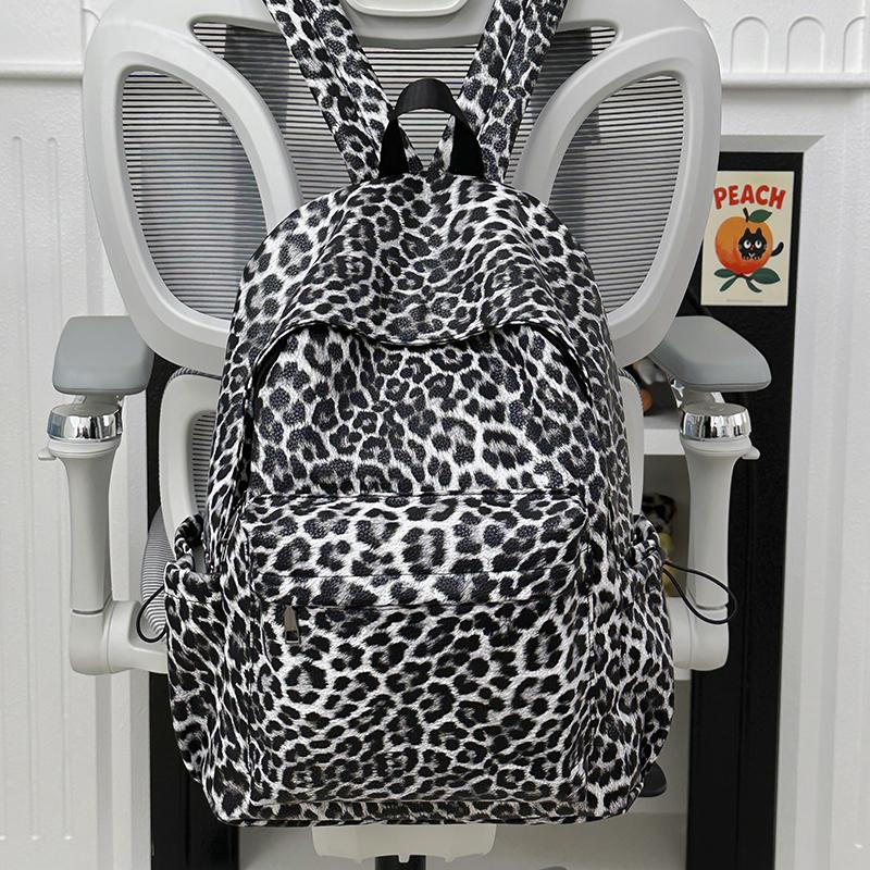 Leopard Print Backpack Women's Travel Casual Backpack Student Schoolbag