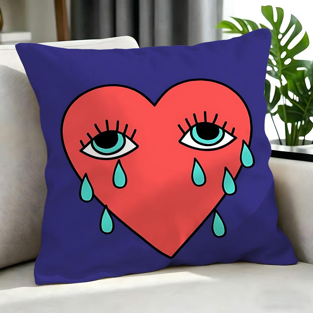 Art GGraffiti Heart Cushion Cover Cushion Cover Set Pcs x x x Pillowcase Decorative Sofa Home Decor