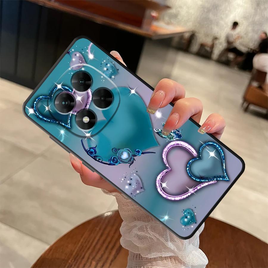 Herzförmiges Design Hülle für Xiaomi Redmi Note 7 8 9S 10S 11s 9 10 11 12 Pro 12s 13 14 Pro Plus Schwarze Weiche Handyhülle