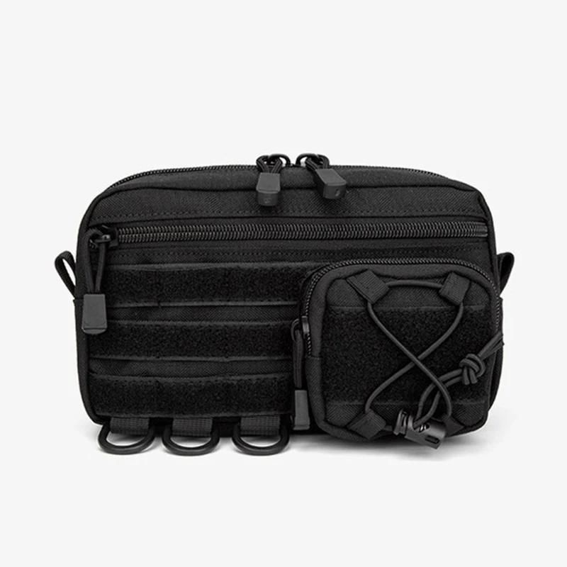 Men's Multifunctional Waist Belt Bag Fanny Pack with Molle Accessories Mobile Gear Hip Bag for Climbing Camping Tool Pouch