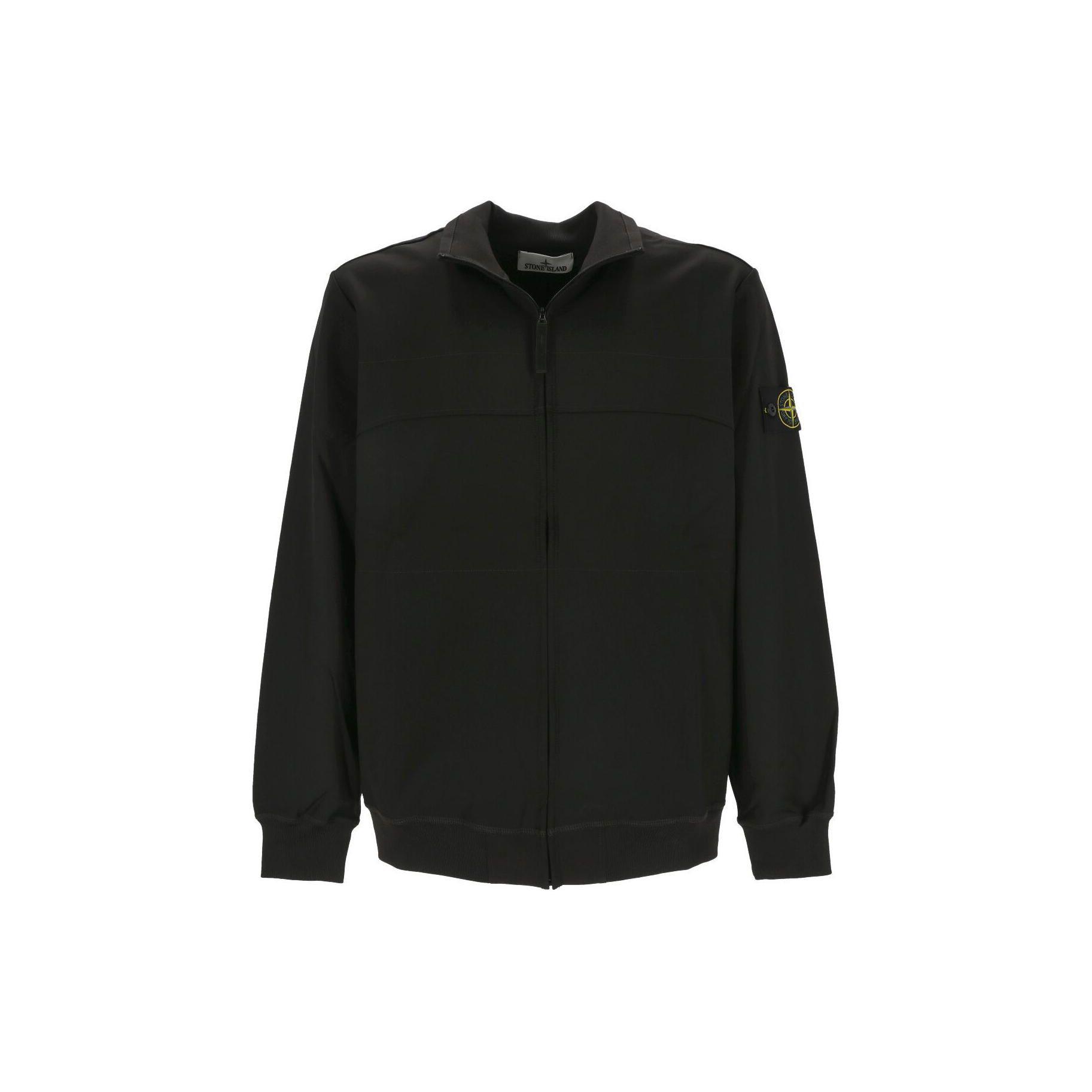 

STONE ISLAND Однотонная куртка с воротником на молнии и длинными рукавами Мужские куртки Черный 801562153-V0029 L