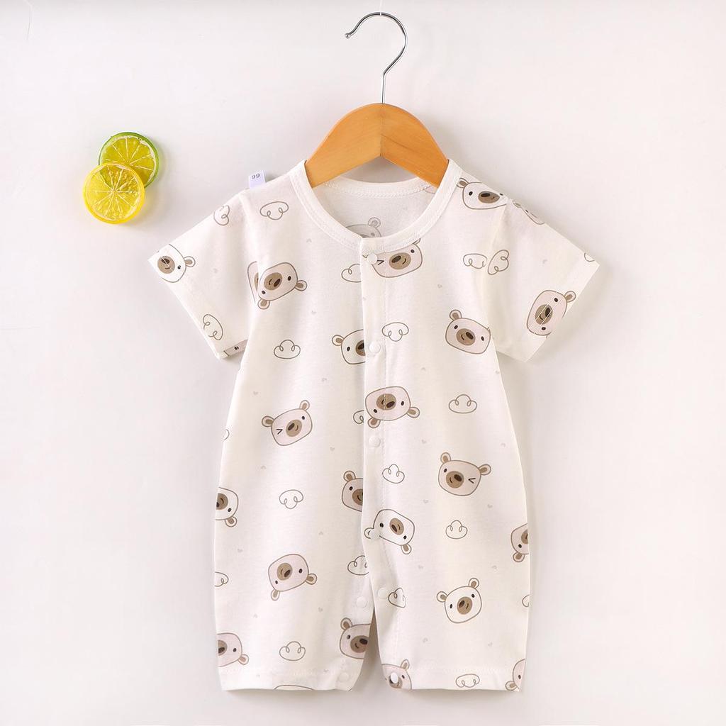 2026 Newborn Short Sleeve Jumpsuit Romper - Thin Style Bodysuit Pajamas