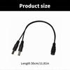 2-Way DC Power Splitter Cable, 5.5x2.1mm for LED Lights & Surveillance Cameras