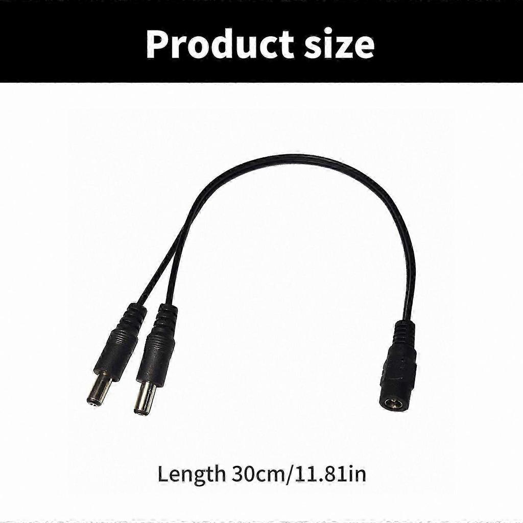 2-Way DC Power Splitter Cable, 5.5x2.1mm for LED Lights & Surveillance Cameras