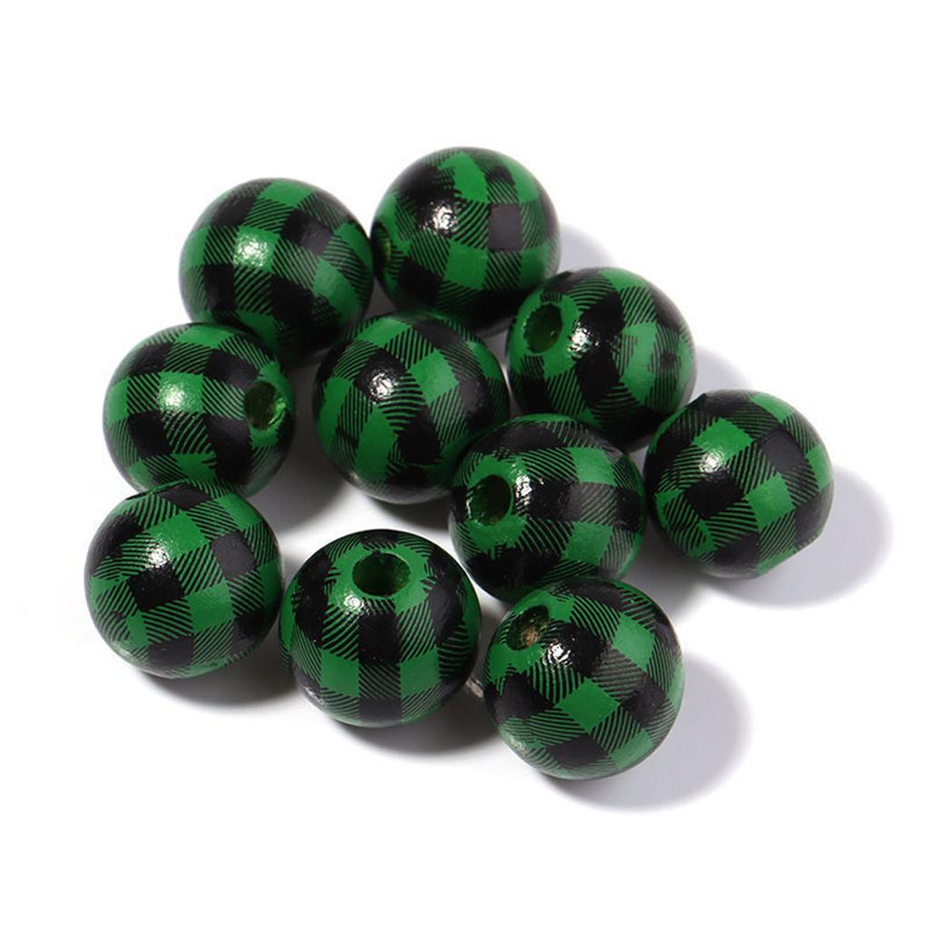 TX16 10Pcs 16mm Retro Wood Exquisite Round Plaid Beads Jewelry DIY Handmade Bracelet Necklace Beads Trend Material Accessories