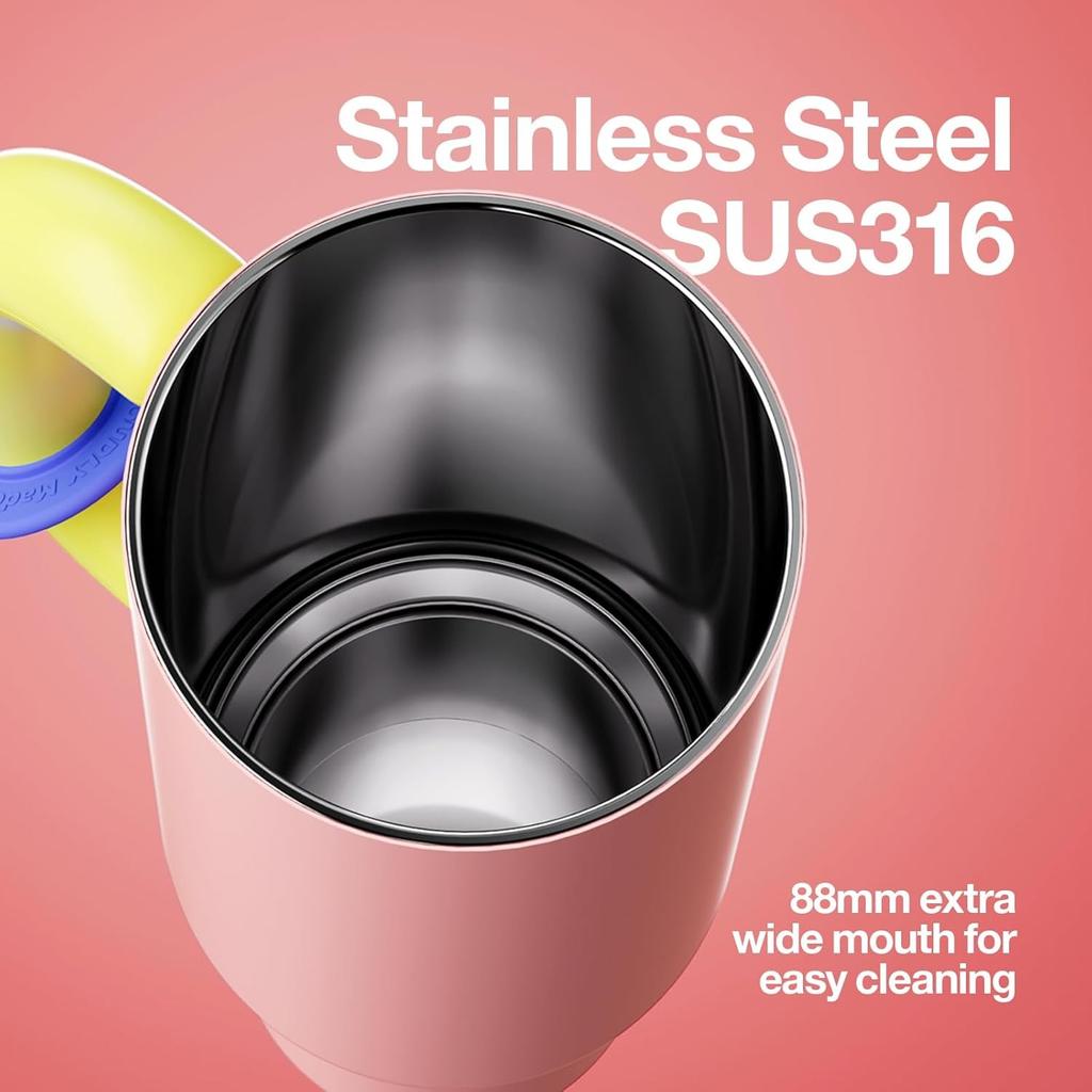 Bawang Cup Thermos Water Bottle Drinking Powder Green Rotating Cup 1000ml