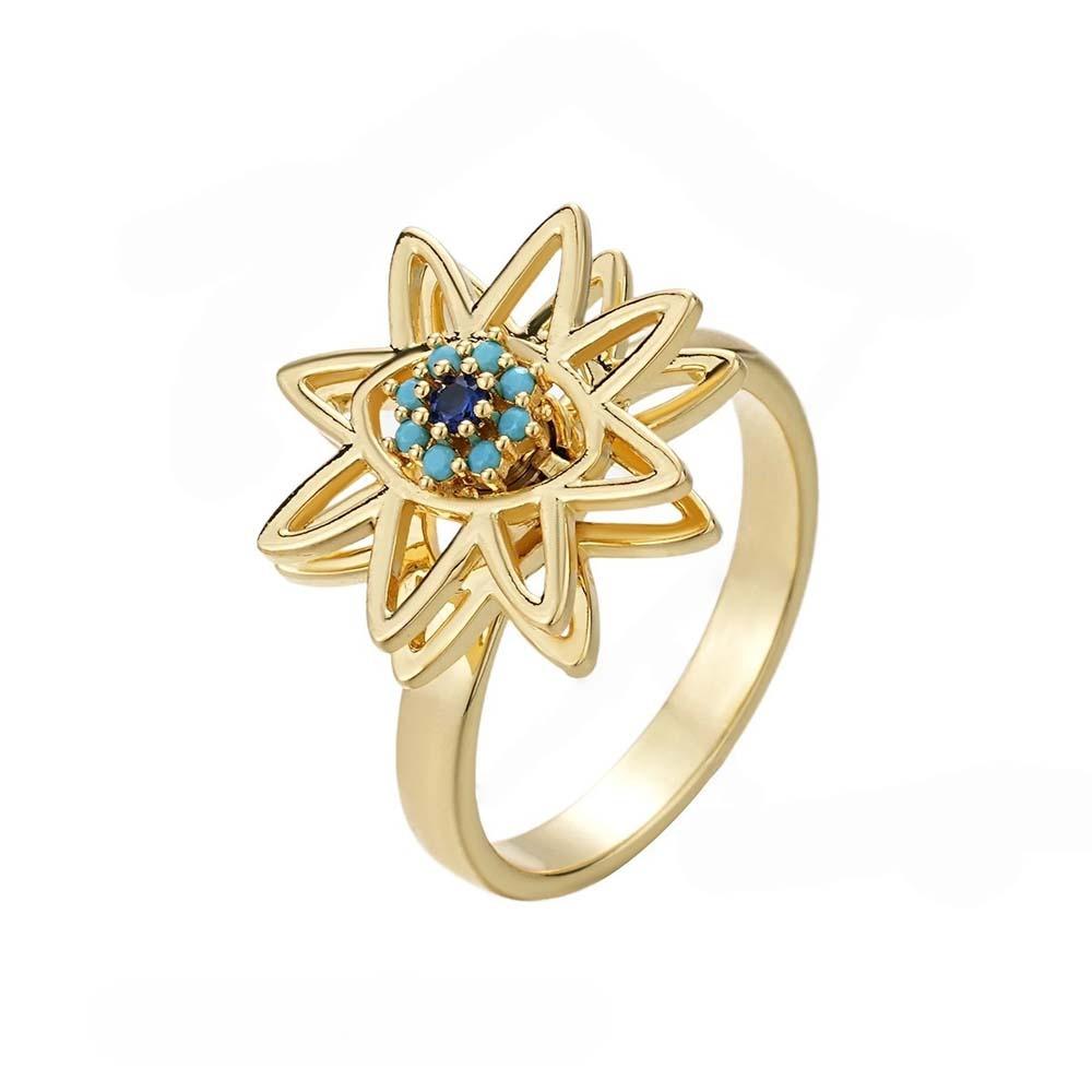 Rotatable Devil s Eye Ring Pleated Devil s Eye Opening Finger Ring  Clothes Accessories StyleC