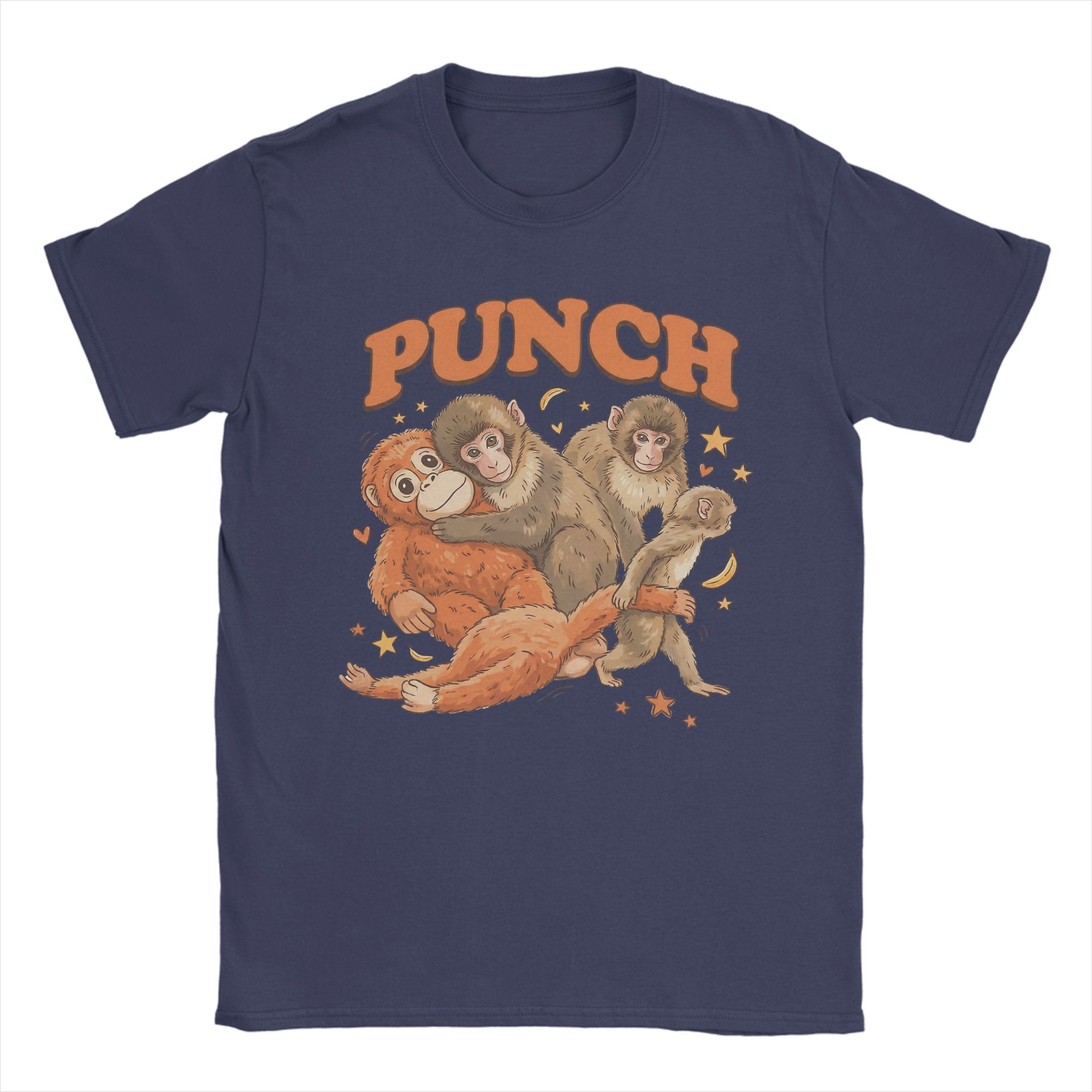 

Unisex Kawaii Punch Baby Monkey And His Stuffed Monkey T Shirt Pure Cotton Tops Short Sleeve Round Collar Tee Shirt TShirt 4XL