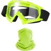 Motorcycle Goggles Dirt Bike ATV Off-Road Riding Motocross Glasses with Sun UV Protection Neck Gaiter Face Cover
