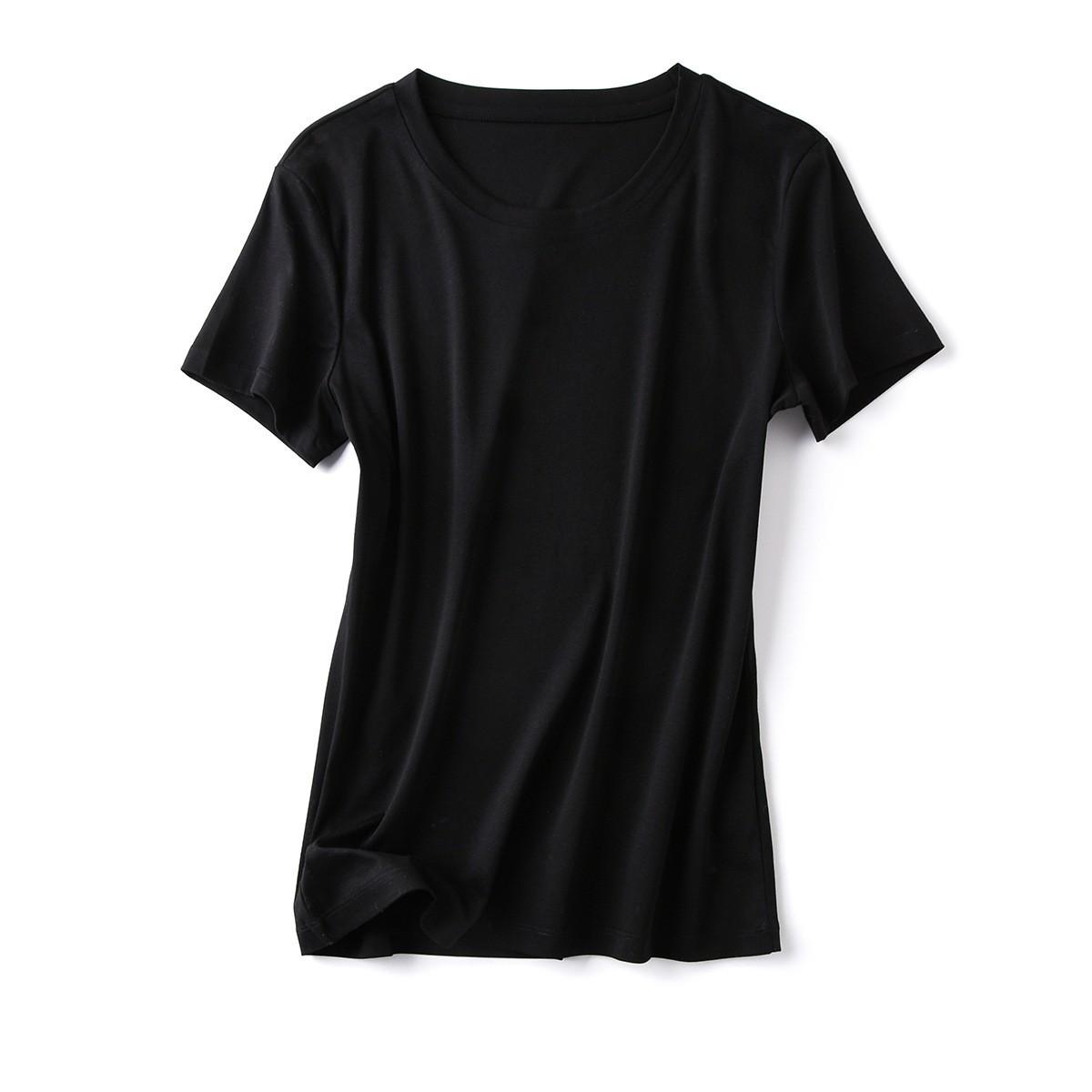 

Women s Color V-neck Straight Shoulder T-shirt M чорний