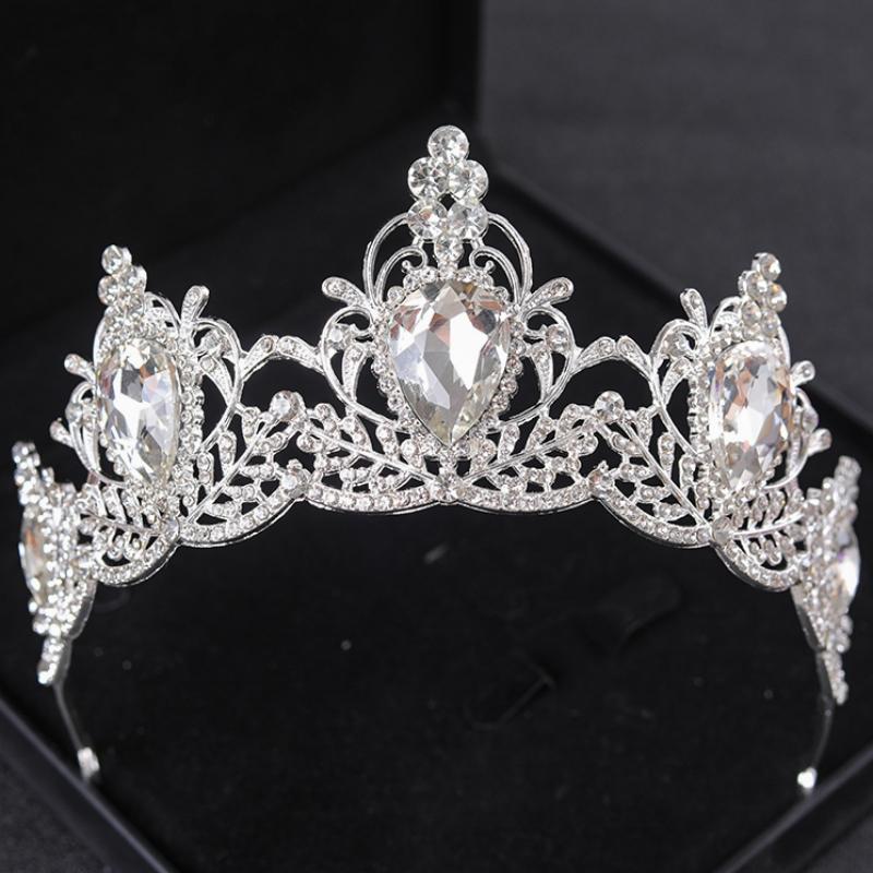 Silberne Kristall Diademe und Kronen Haarreif für Damen Party Braut Hochzeit Haarschmuck Schmuck Krone Diadem Haarreif Geschenk