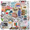 50PCS Funny Bookish Stickers Book Reading Cartoon Decals Toys Waterproof DIY Stationery Scrapbooking Phone Decoration Sticker
