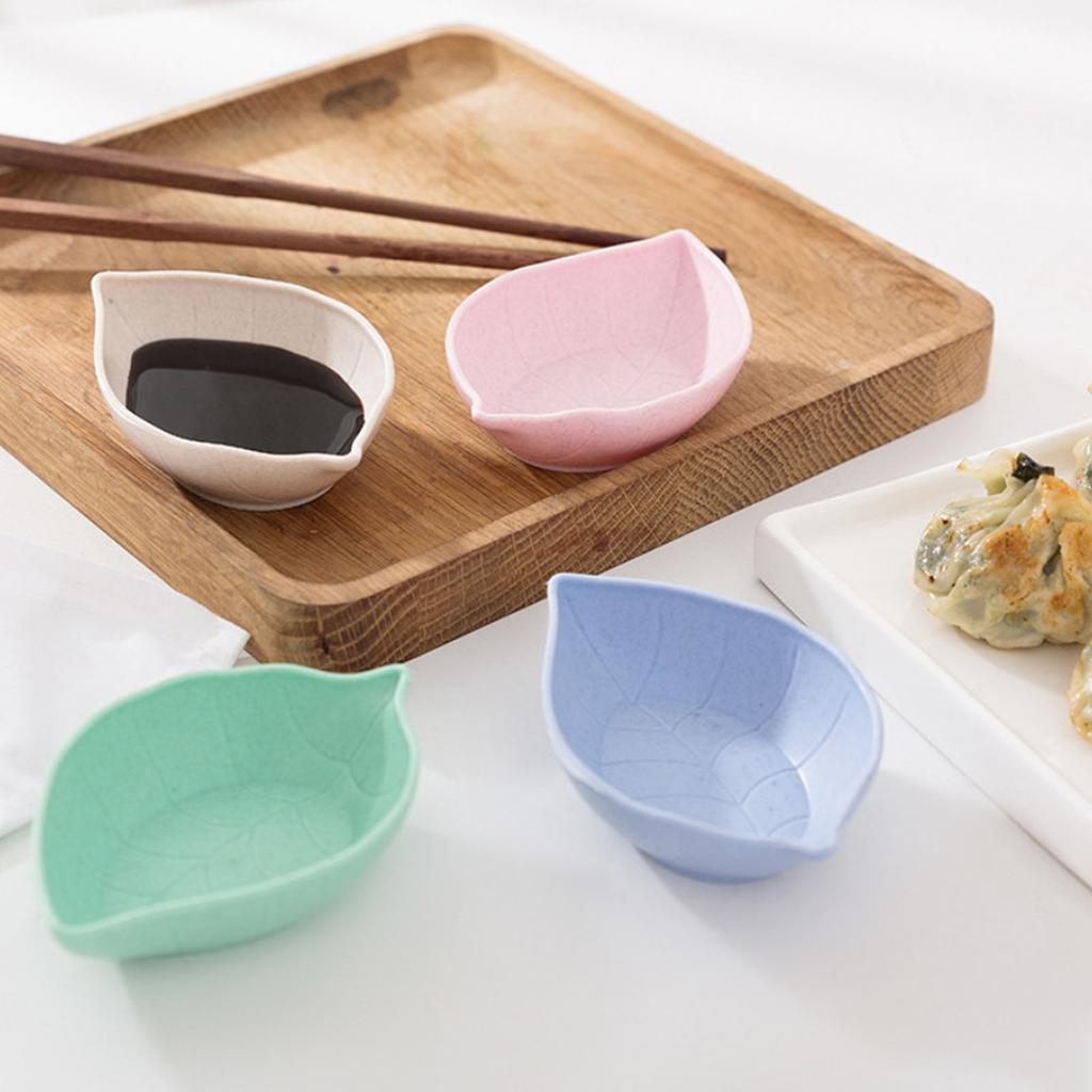 Malý talířek Univerzální tvar listu Osvěžující barva Bezpečný Miska na koření pro domácí kuchyni