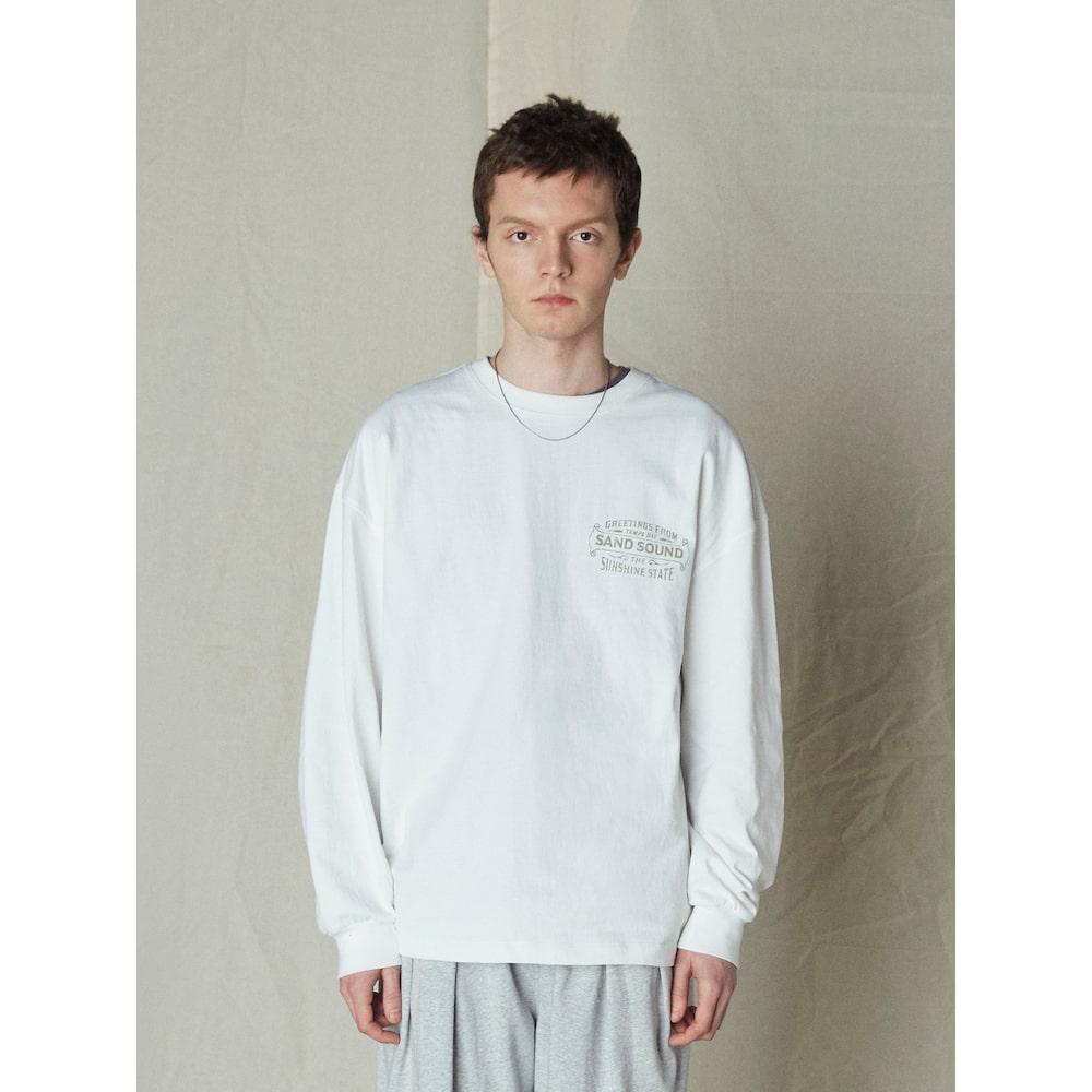 Saendeusaundeu Ybor Graphic Over Fit Long Sleeve Tshirt Ivory