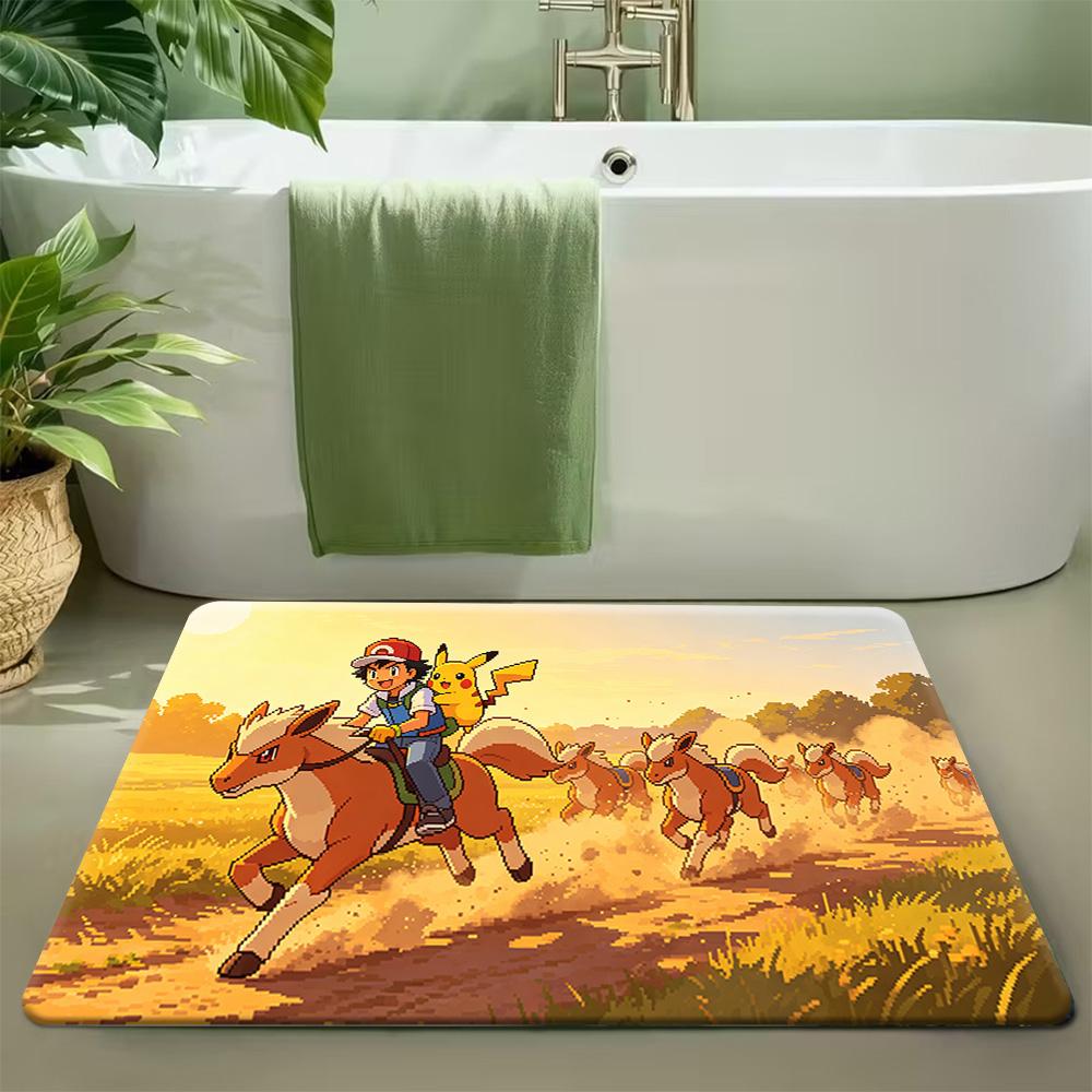 Pokemon Mewtwo Psychic Storm Laboratory Print Non-Slip Floor Mat Doormat 40x60cm