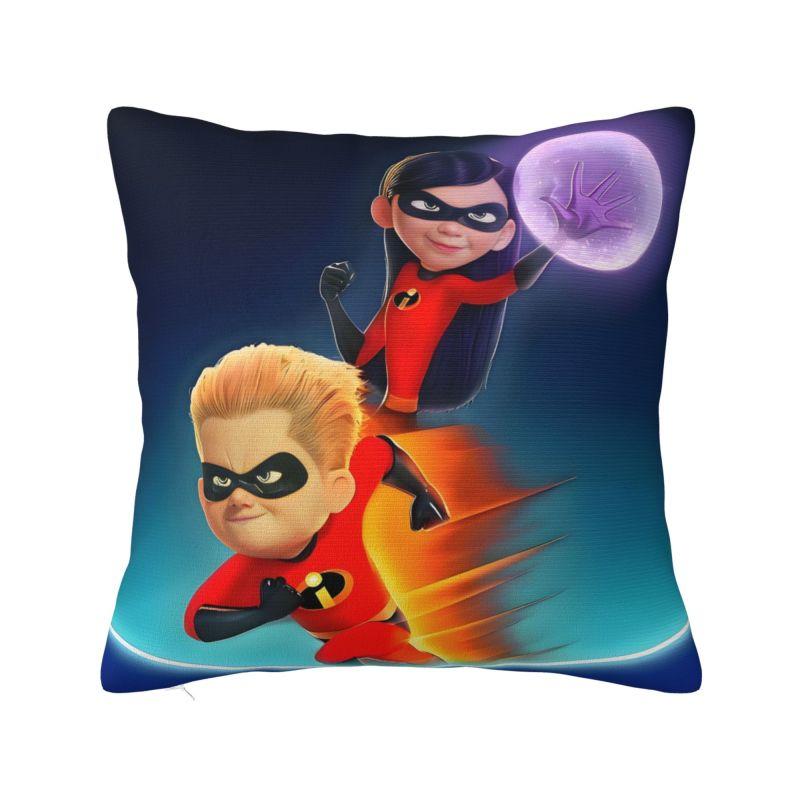 Nordic Style Animation The Incredibles Cushion Cover Polyester Superhero Comedy Throw Pillow Case for Car Square Pillowcase