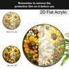 Acrylic Sunflower and Butterflies Suncatcher, Stained Glass Style Window Hanging Ornament for Nature and Garden Lovers