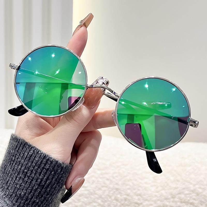 Round Punk Sunglasses Men Fashion Vintage Multi-color Metal Material Sun Eyeglasses Trendy Classic Luxurious Brand Style Designer Shades Glasses TM52