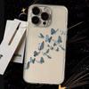 Niche Blue Flying Butterfly iPhone17Promax Mobile Phone Case Is Suitable for Apple 16Pro Space Case Max Case.