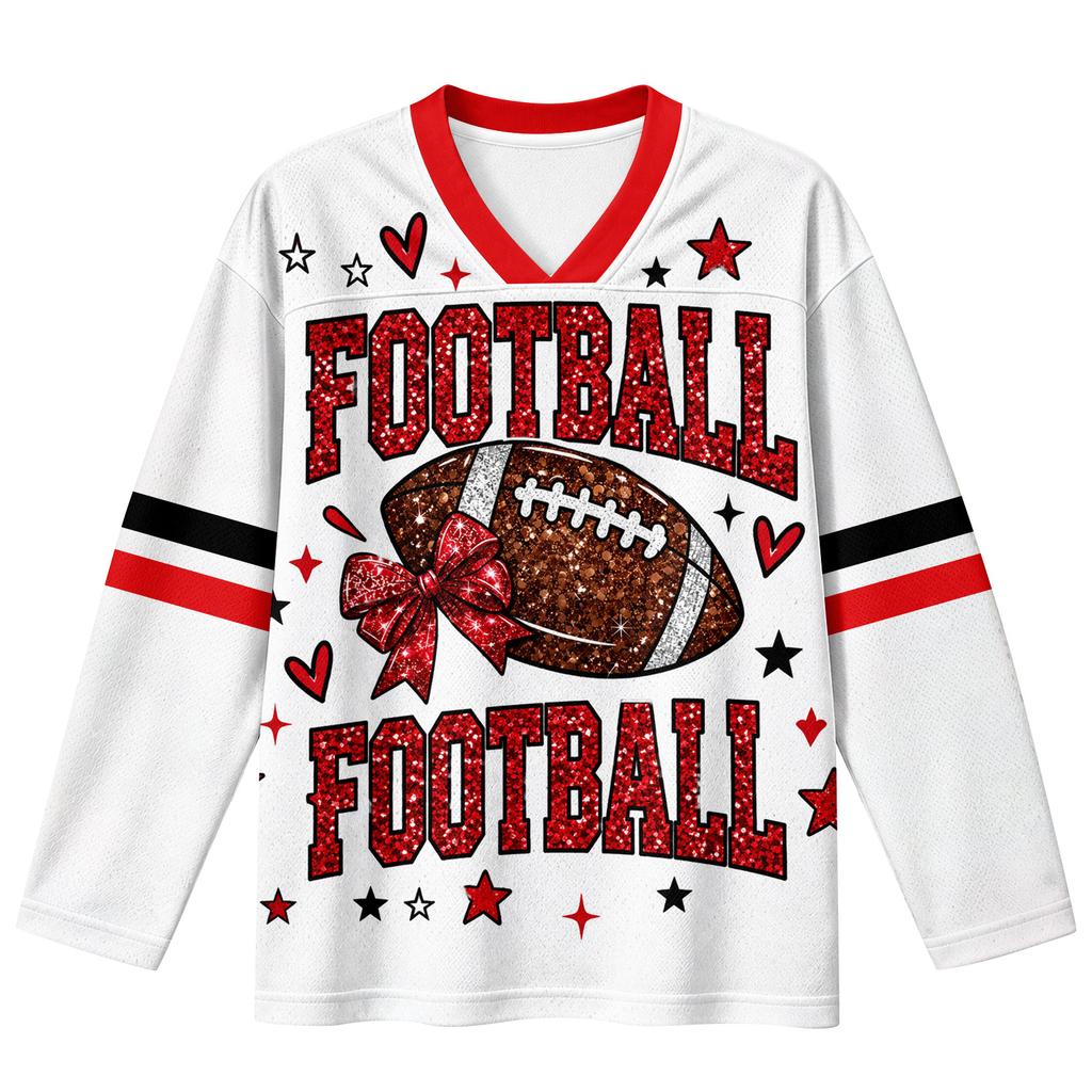 Women's Fashion Casual V-Neck Long Sleeve Printed Top for Sports and Everyday Wear