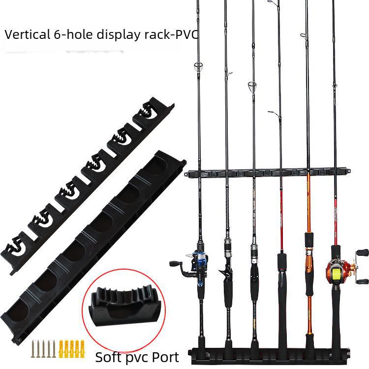 Wall-Mounted Fishing Rod Display Rack for Luya Rods and Nets