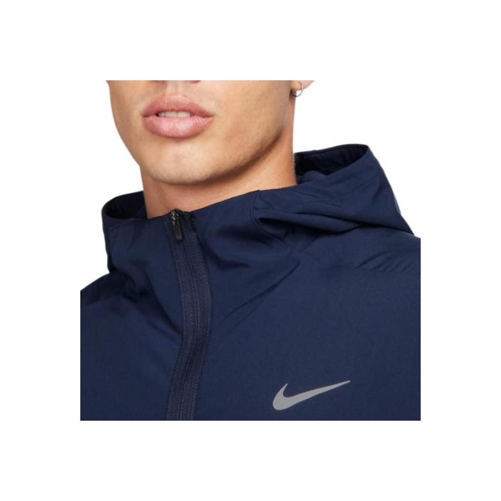 Nike Logo Print Hooded Zip-Up Jacket Men Outerwear Blue FB7483-451