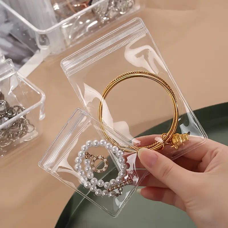 50pcs, Anti-oxidation Jewelry Bags, Clear Jewelry Zipper Bags, Small Jewelry Organizer, Ring Earring Storage Bags,