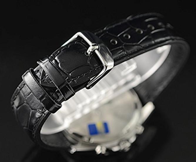 Casio Edifice Chronograph Watch EFR-526L-1AV Men's Black Stainless Steel Leather Strap 42mm 100m