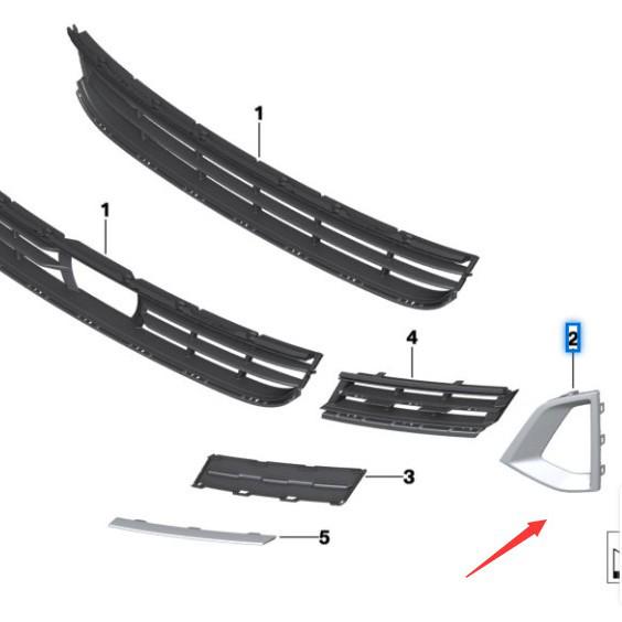Chrome and Bright Black Fog Light Frame Trim for BMW 5 Series G30 (51119463481, 51119463482)