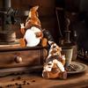 Cute Goblin Statue Mini Resin Coffee Gnome Ornaments Sitting Bean Figurines Lover Decor for Shop Kitchen Shelf Tabletop Decorations Bar Counter