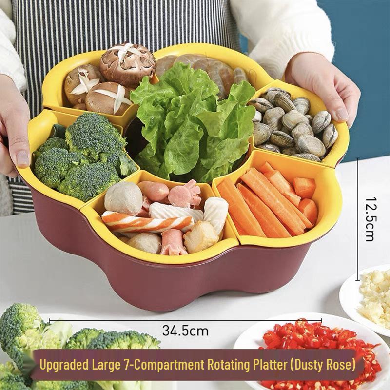 

Вращающаяся корзина для слива овощей и блюдо для хот-пота