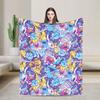 Cookie Monster Sesamets Knitted Blanket   Flannel Throw Blanket Bedroom Sofa Printed Ultra-Soft Warm Bedspreads