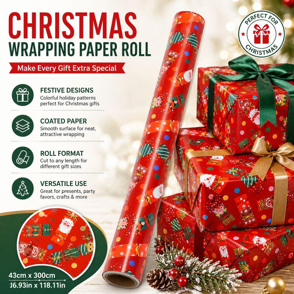 Copperplate Paper Wrapping Paper Red Background Gift Wrapping Paper Festive Party Supplies